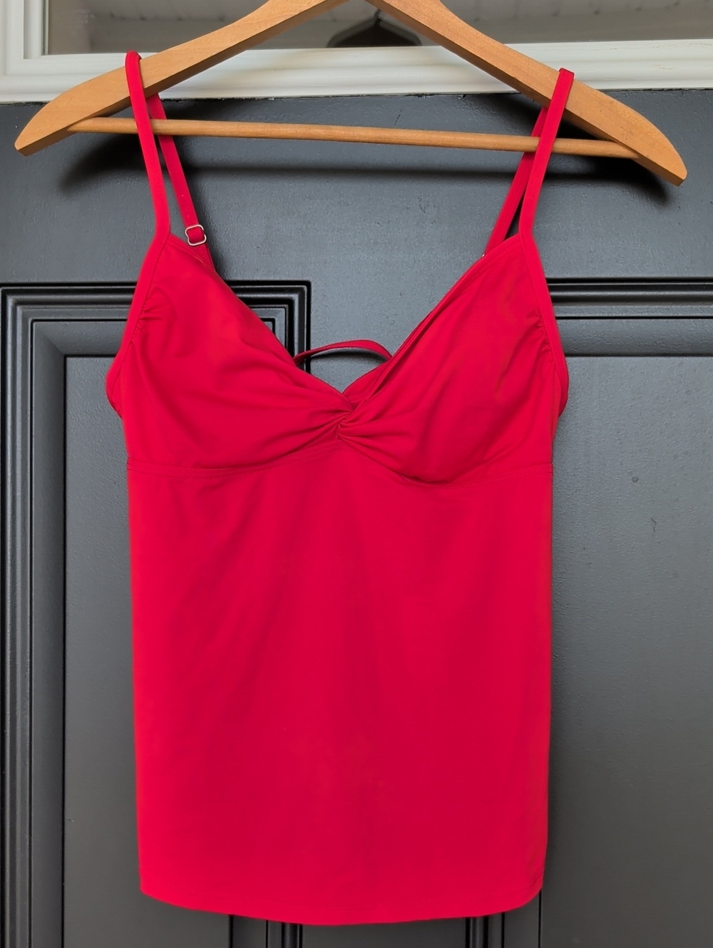 Athleta Bright Red Twist-Front Tankini Swim Top Size XS